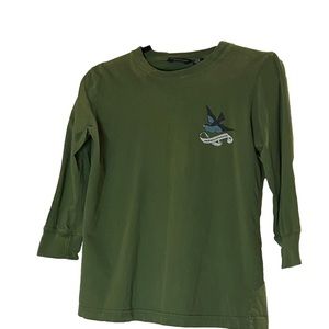 American Eagle youth olive green Trans American Tour long sleeve shirt size M